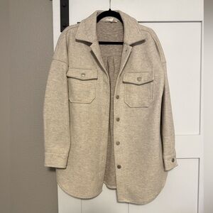 Women's Beige Button-Up Jacket